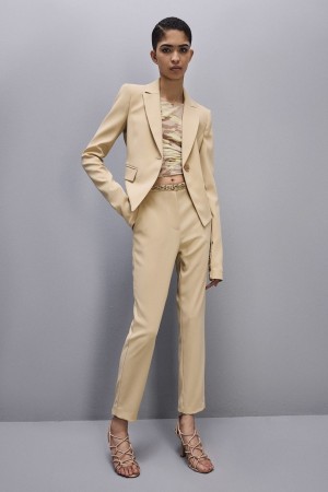 Beige Patrizia Pepe Essential Cigarette Pants | FOQ198763