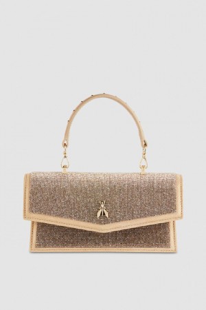 Beige Patrizia Pepe Fly Bamby Shoulder Bag With Rhinestones | BNZ342781