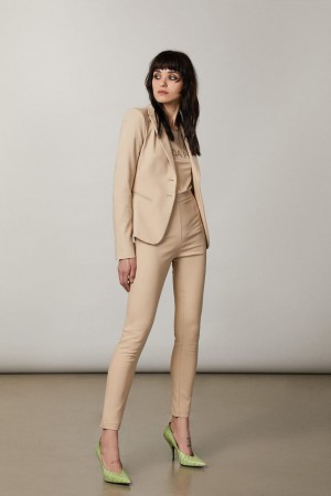 Beige Patrizia Pepe Slim Pants | AQM498251