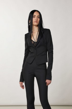 Black Patrizia Pepe 1-button Jacket | VIF536281