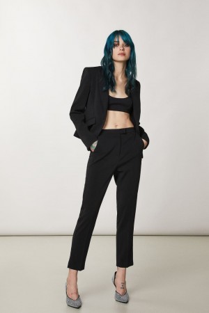 Black Patrizia Pepe Essential Cigarette Pants | HOZ257038