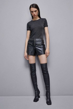 Black Patrizia Pepe Essential Short-sleeved Sweater | WHR472950