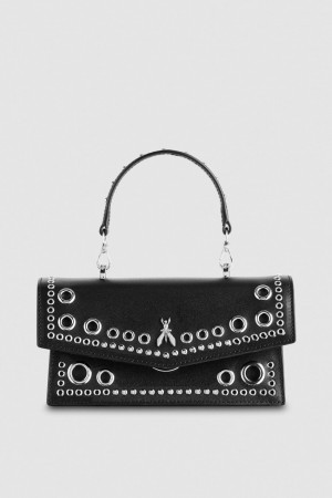 Black Patrizia Pepe Fly Bamby Eyelet Bag | OBW423960