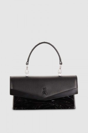 Black Patrizia Pepe Fly Bamby Shoulder Bag With Chain | HEO153064