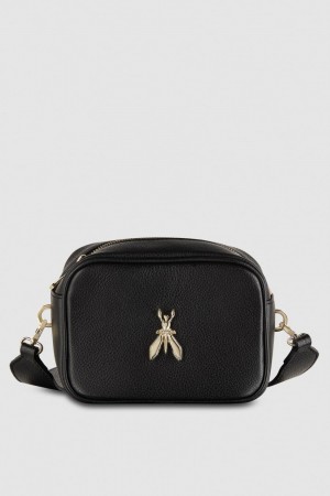 Black Patrizia Pepe Fly Camera Leather Shoulder Bag | HTK263894