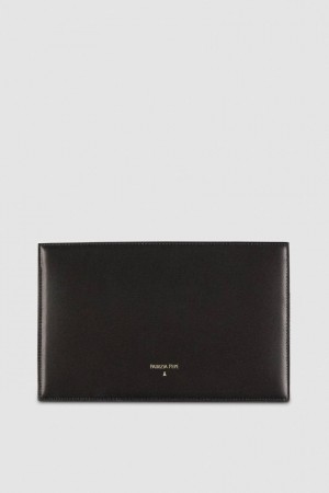 Black Patrizia Pepe Leather Shoulder Pocket Bag With Zipper | SBL953107