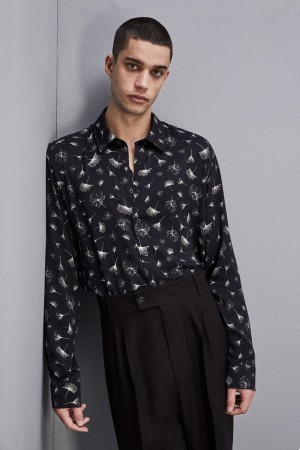 Black Patrizia Pepe Soft Twill Viscose Shirt | YUM578024