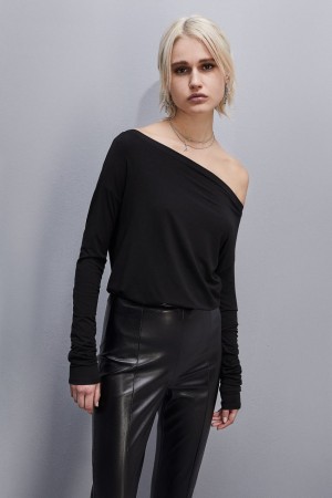 Black Patrizia Pepe “essential” Long-sleeved T-shirt | QUR047386