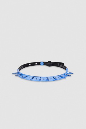 Blue Patrizia Pepe Studded Leather Choker | MKH395286