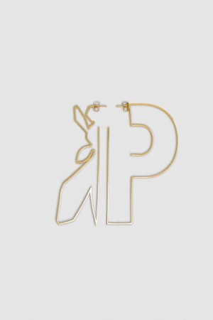 Gold Patrizia Pepe Metal Maxy Fly Brass Earrings | FHJ089563