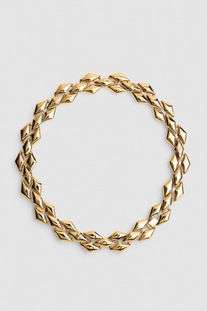 Gold Patrizia Pepe New Chain Brass Necklace | XIG270384