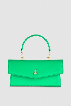 Green Patrizia Pepe Fly Bamby Leather Shoulder Bag | ZOI359246