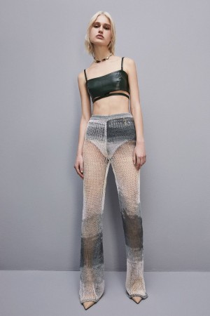 Multicolor Patrizia Pepe Slim Mesh Pants | WSQ016573