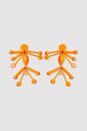 Orange Patrizia Pepe Earrings With Techno Pop Fly Appliqué | QCU163408