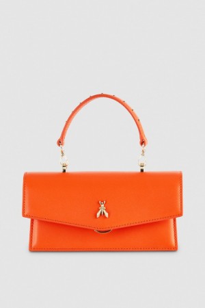 Orange Patrizia Pepe Fly Bamby Leather Shoulder Bag | FRV965087