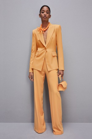 Orange Patrizia Pepe One-button Jacket In Sablè Crepe Fabric | YPK765941