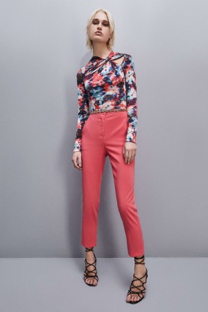 Pink Patrizia Pepe Essential Cigarette Pants | MER024398