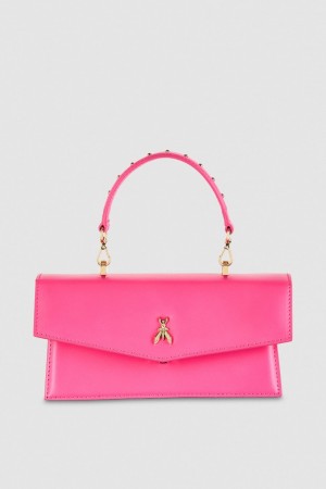 Pink Patrizia Pepe Fly Bamby Leather Shoulder Bag | FAB395182