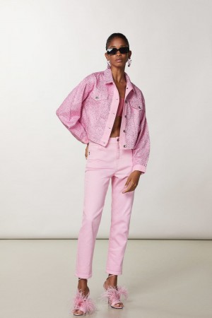 Pink Patrizia Pepe High-waisted Cigarette Pants | VLD084579