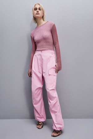 Pink Patrizia Pepe Slim Fit Lurex Sweater | VIF130948