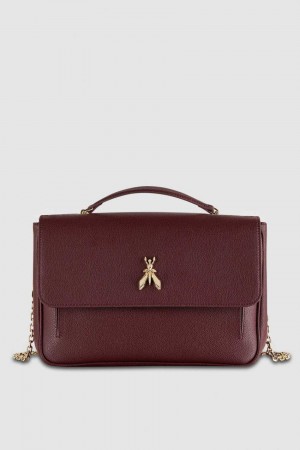 Purple Patrizia Pepe Fly Leather Shoulder Bag With Chain | HRO043928