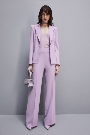 Purple Patrizia Pepe Sablè Crepe Palazzo Pants | ISK807934