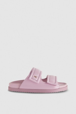 Purple Patrizia Pepe Slippers With Logo And Leather Lining | OCV368270