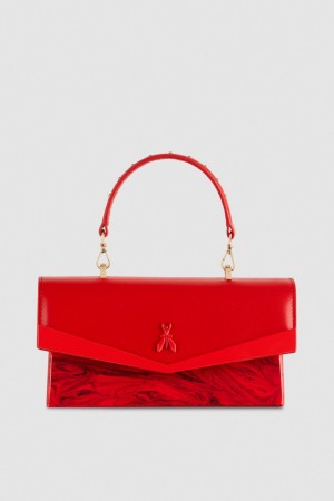 Red Patrizia Pepe Fly Bamby Shoulder Bag With Chain | JYQ729658