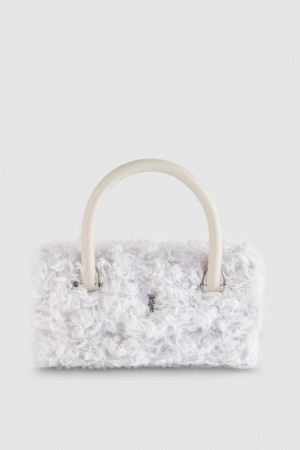 White Patrizia Pepe Fly Bamby Fluffy Bag | AKH624301