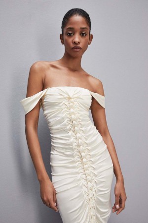 White Patrizia Pepe Hand-embroidered Dress In Certified Viscose | CQT596012