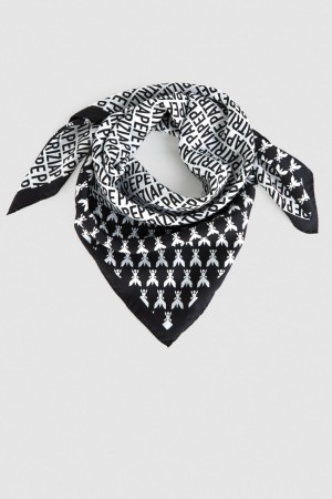 White Patrizia Pepe Printed Silk Neckerchief | RDZ602578