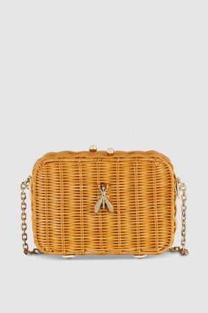 White Patrizia Pepe Wicker Shoulder Bag | AHG592801