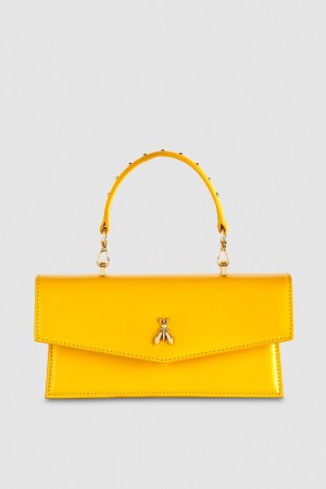 Yellow Patrizia Pepe Fly Bamby Leather Shoulder Bag | KIV435109