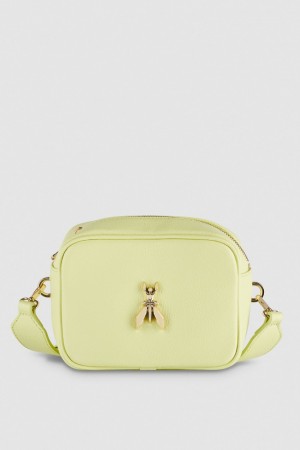 Yellow Patrizia Pepe Fly Camera Leather Shoulder Bag | POL958432