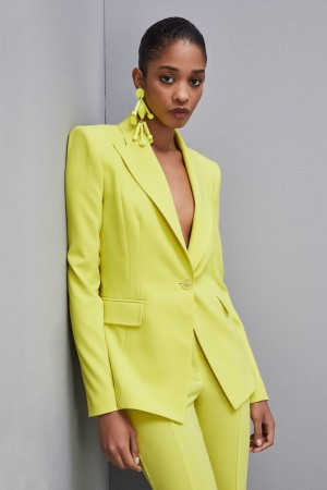 Yellow Patrizia Pepe One-button Jacket In Sablè Crepe Fabric | TRN345987