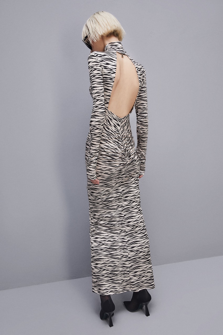 Animalier Patrizia Pepe Long Slim Fit Dress | CVB387546