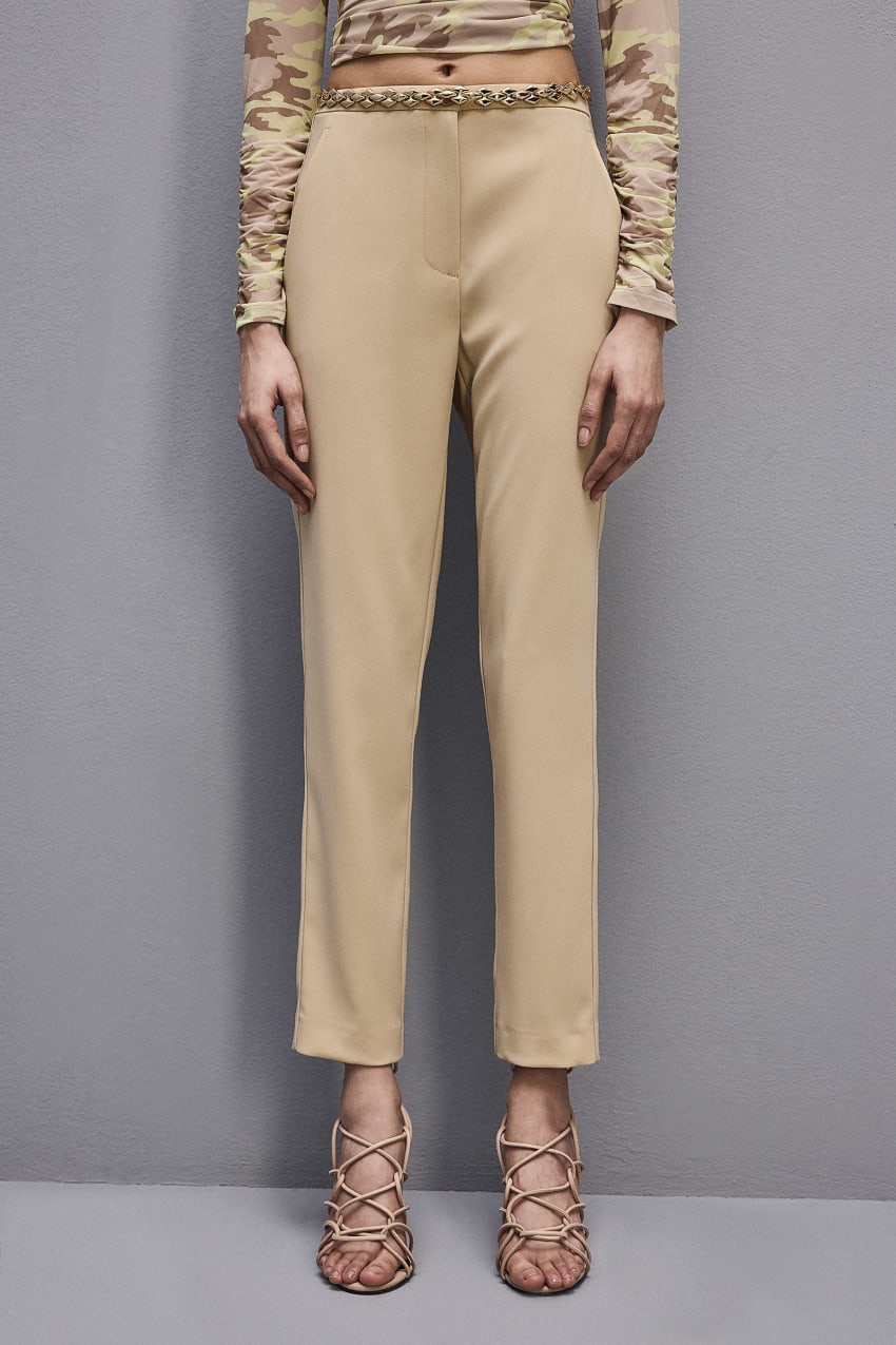 Beige Patrizia Pepe Essential Cigarette Pants | FOQ198763