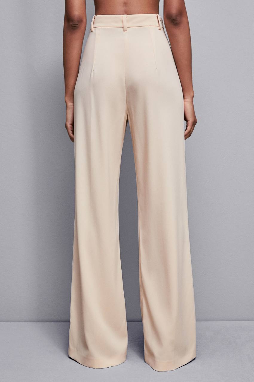 Beige Patrizia Pepe Essential Crepe Palazzo-fit Pants | UDB647039