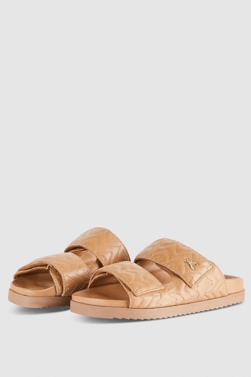 Beige Patrizia Pepe Fly Slippers Monogram | SKC693710