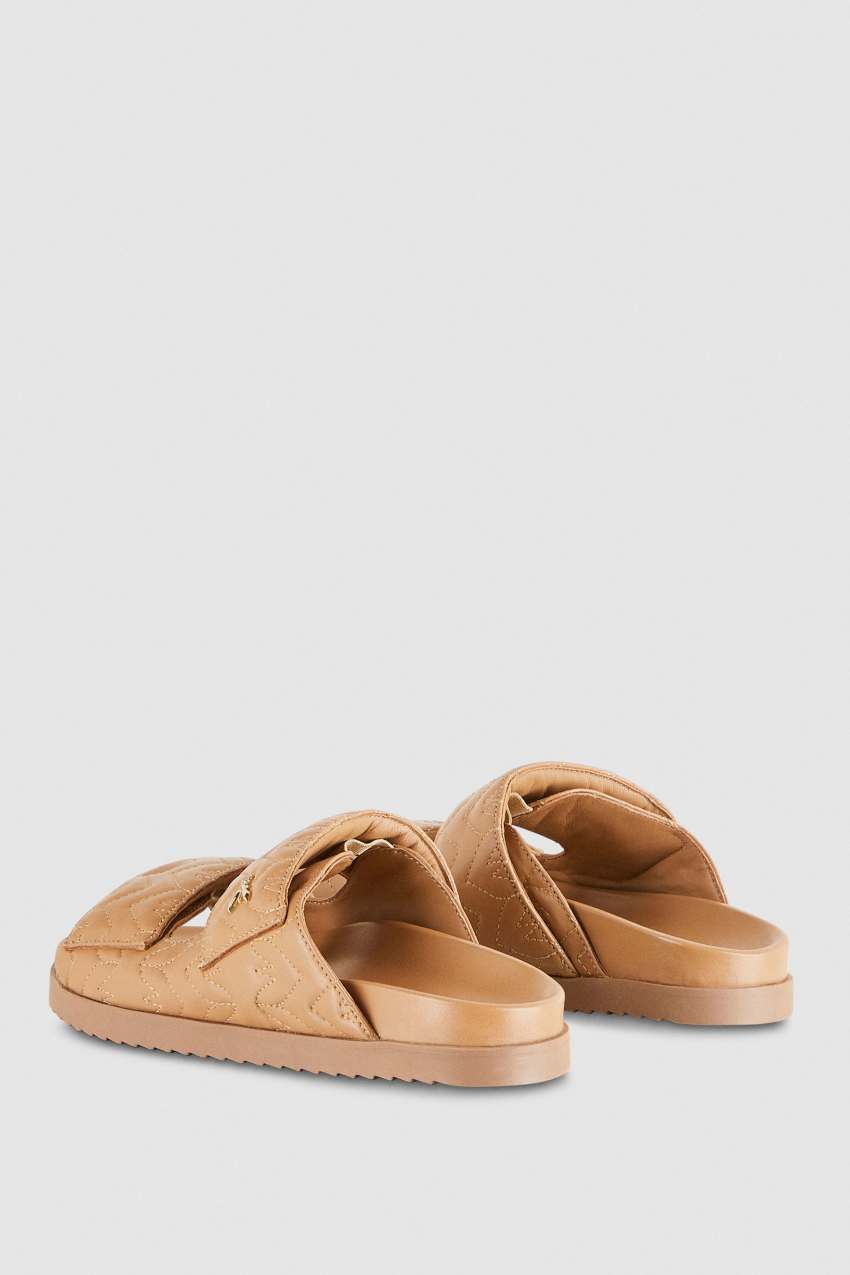 Beige Patrizia Pepe Fly Slippers Monogram | SKC693710