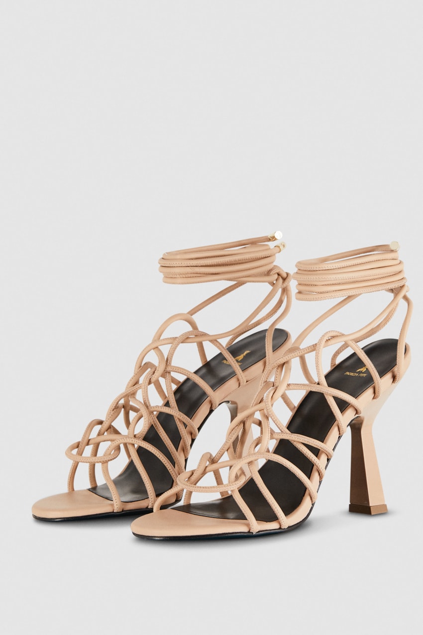 Beige Patrizia Pepe Heeled Ankle Sandals | SRO047612