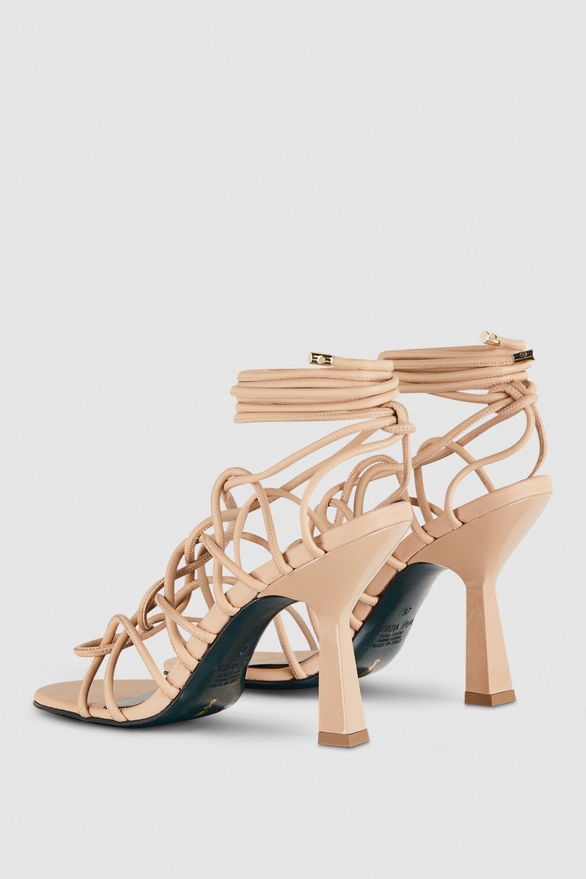 Beige Patrizia Pepe Heeled Ankle Sandals | SRO047612