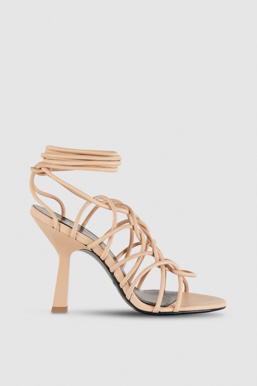 Beige Patrizia Pepe Heeled Ankle Sandals | SRO047612