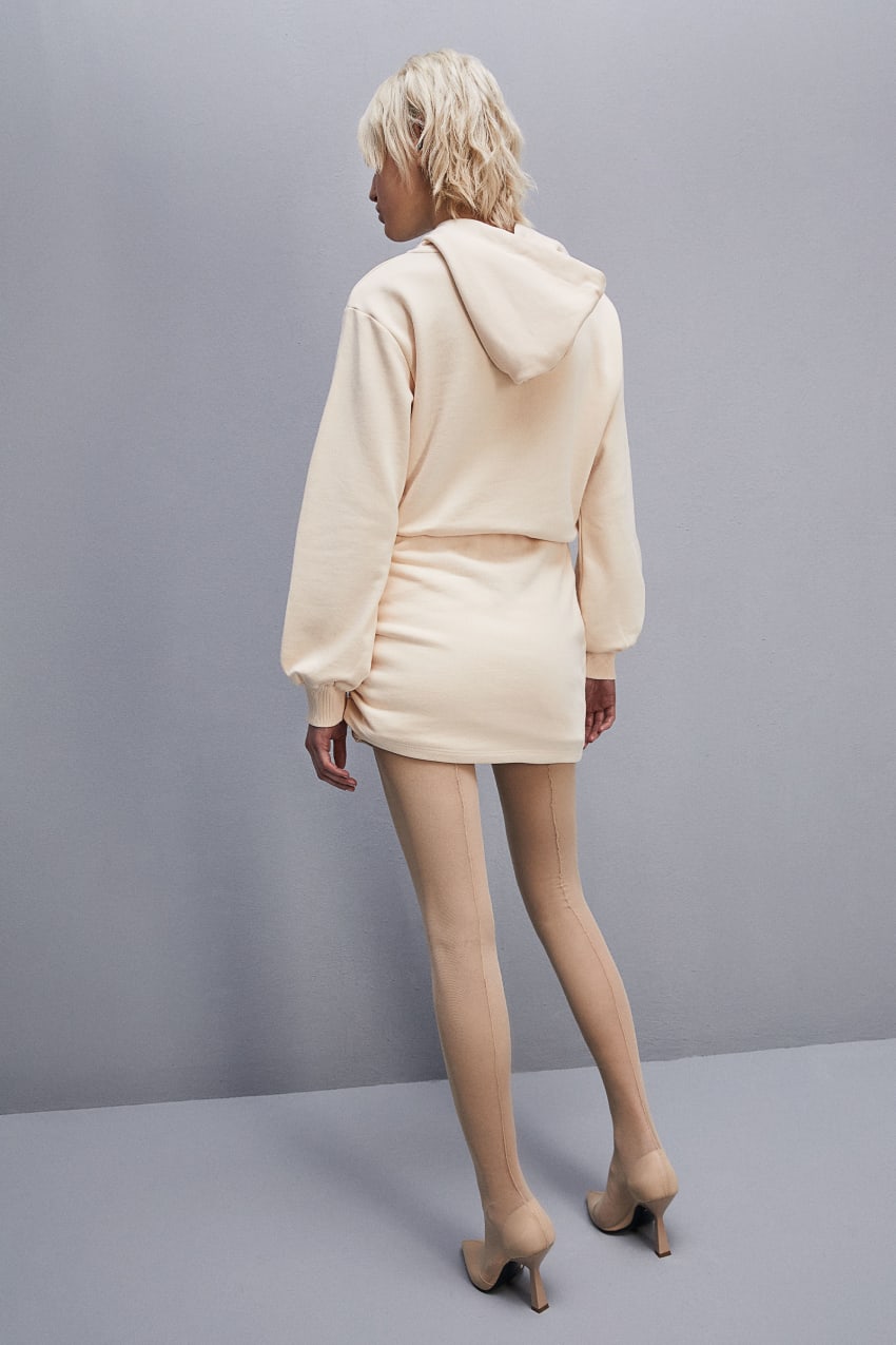 Beige Patrizia Pepe Long-sleeved Fleece Dress | RWQ548917