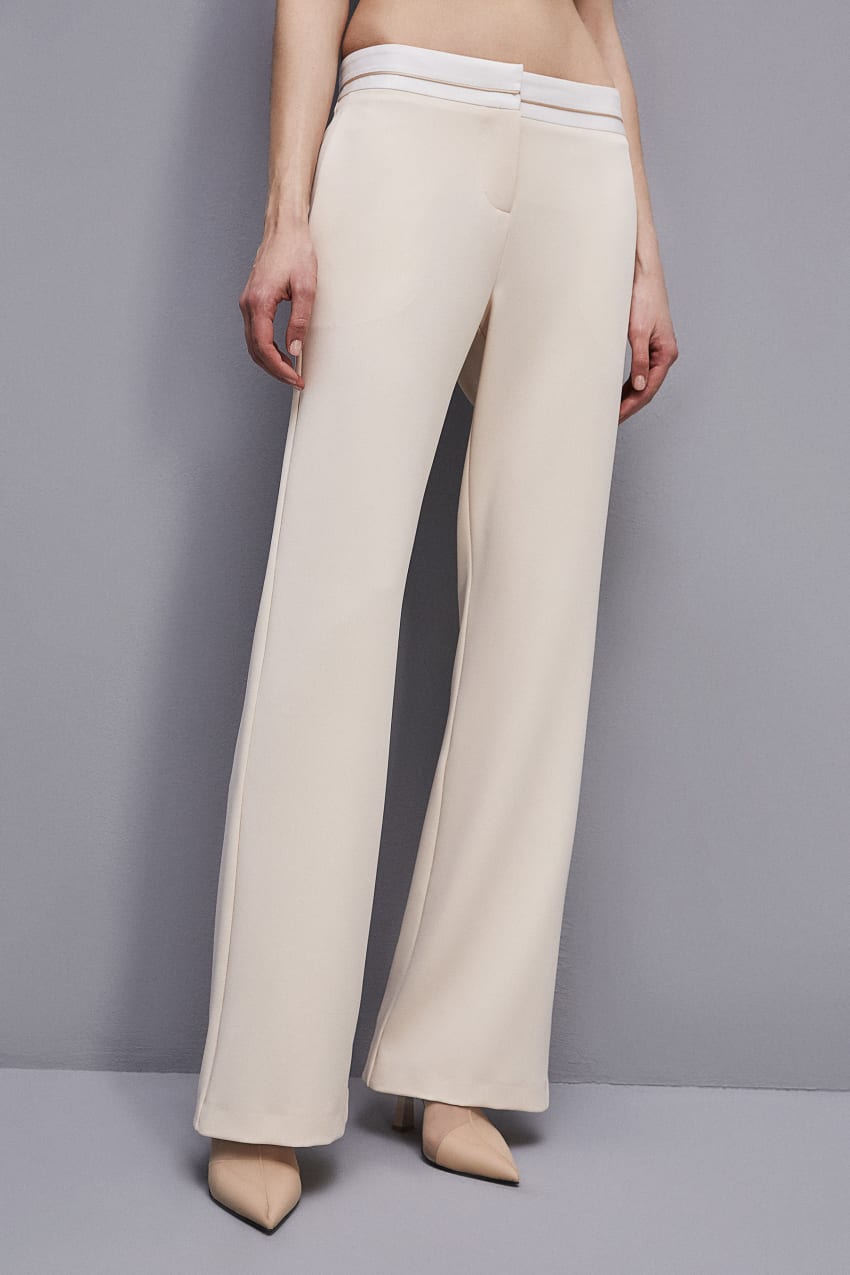 Beige Patrizia Pepe Low-waisted Pants In Comfort Fabric | CXY509841