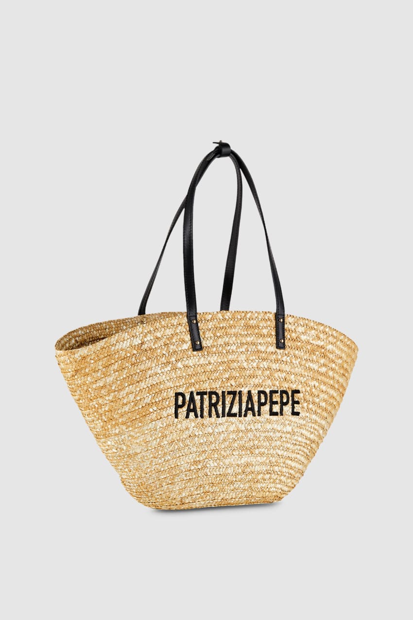 Beige Patrizia Pepe Straw Shopper | BAD846570