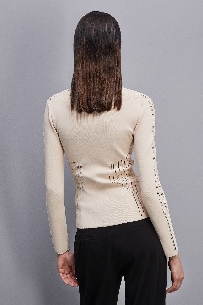 Beige Patrizia Pepe Viscose Bodycon Sweater | SJZ539120