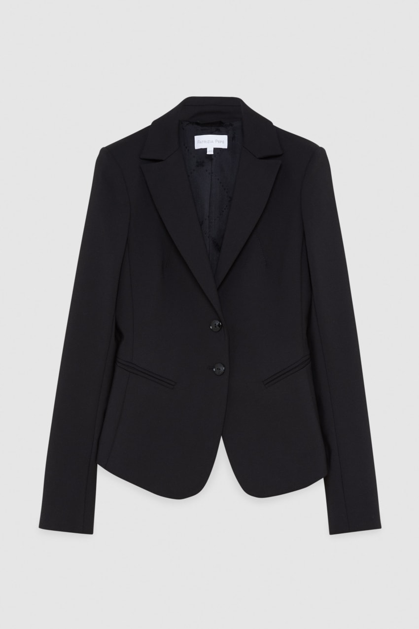 Black Patrizia Pepe 2-button Slim Jacket | JSP495132