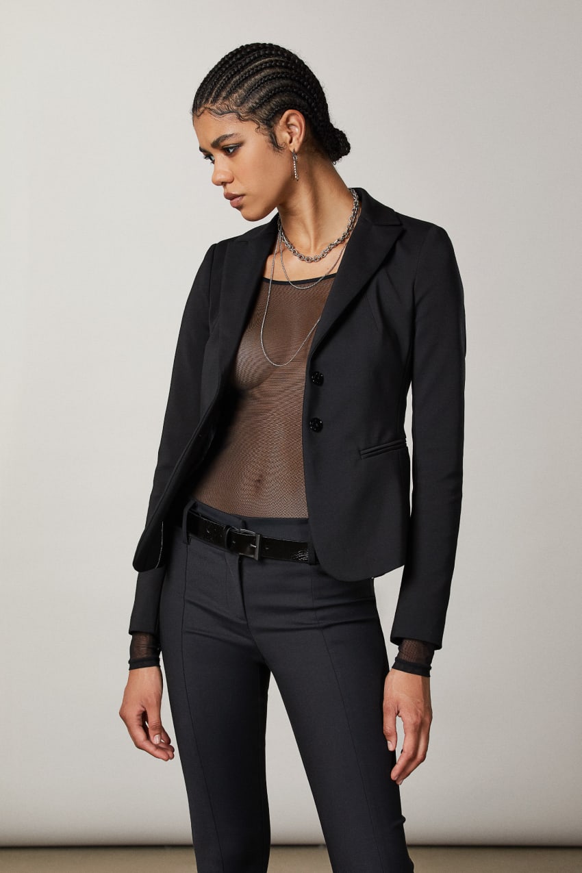 Black Patrizia Pepe 2-button Slim Jacket | JSP495132