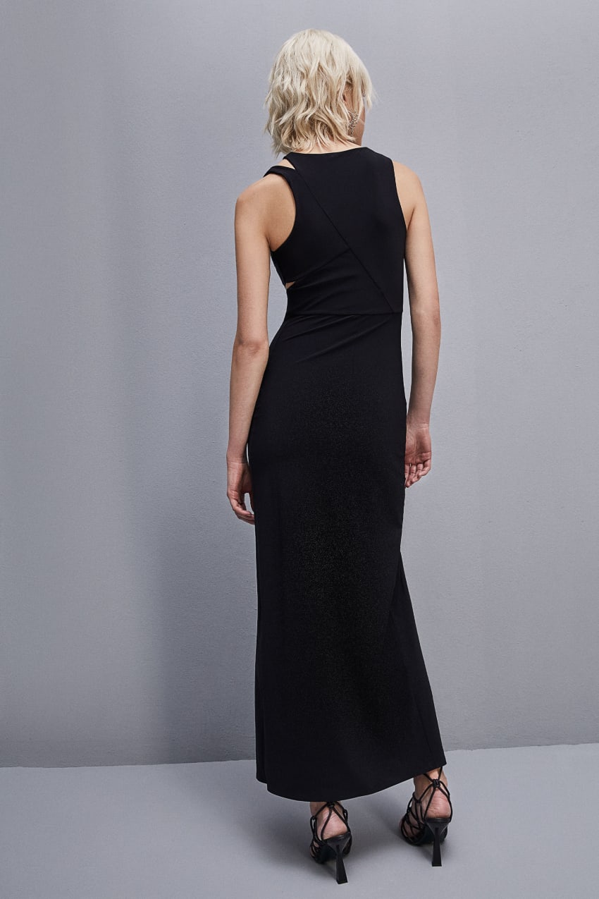 Black Patrizia Pepe Cut-out Jersey Dress | LQS170496